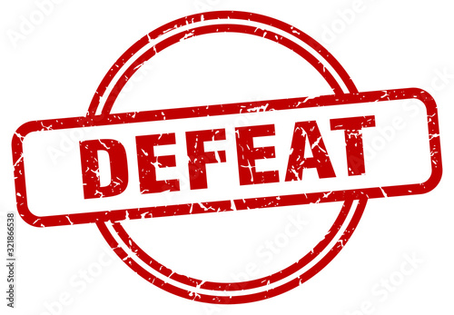 Cuadros en Lienzo defeat stamp. defeat round vintage grunge sign. defeat