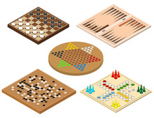 Board Games Sign 3d Icon Set Isometric View. Vector