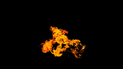 Fire flames on black background. fire on black background isolated. fire patterns