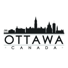 Ottawa Canada Skyline Silhouette. Design City Vector Art.