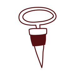 Poster - wine corkscrew tool isolated icon