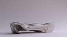 Silver Box Crushed Sculpture 3d Illustration 3d Render	