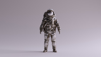 Wall Mural - astronaut silver spaceman astronaut cosmonaut with light grey background with neutral diffused side 