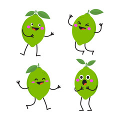 Wall Mural - Funny cute lime character vector isolated.