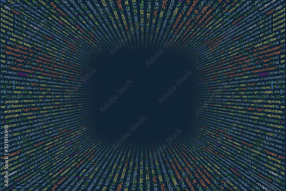 Stock-Illustration „Tunnel from computer program code. Programmer Lines ...