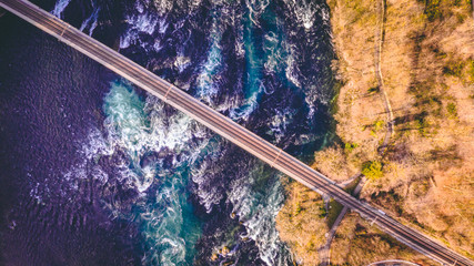 Wall Mural - Drone Photo of a waterfall in Switerland, aerial view
