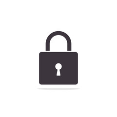 Fototapete - Lock Icon. Vector isolated flat design Padlock illustration