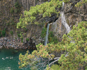 Canvas Print - La Leona waterfall in Radal 7 cups in the region of Maule Chile