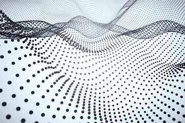 Fototapete - Abstract black digital wave