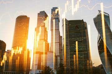 Aufkleber - New York city background with forex char