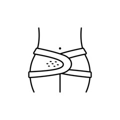 Wall Mural - Belly band pregnancy support band icon. Simple line outline vector orthopedics icons for ui and ux website or mobile application