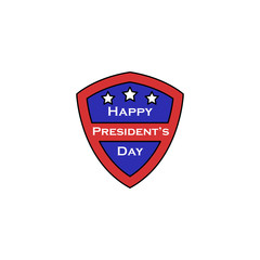 Poster - President day shield star icon. Simple line, outline vector elements of color public holiday icons for ui and ux website or mobile application