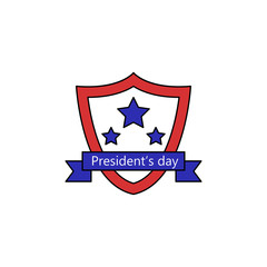 Poster - President day shield star icon. Simple line, outline vector elements of color public holiday icons for ui and ux website or mobile application