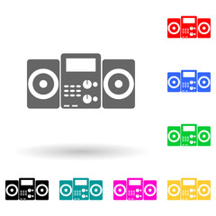 Poster - music player multi color style icon. Simple glyph, flat vector of electro icons for ui and ux, website or mobile application