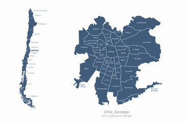 Wall Mural - graphic vector of chile map. latin america countries map. south america. santiago map. chile map.