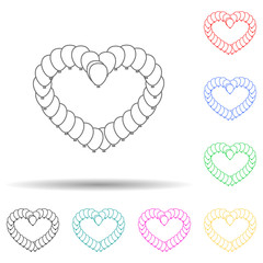 Poster - caterpillar in the shape of heart multi color style icon. Simple thin line, outline vector of valentine icons for ui and ux, website or mobile application