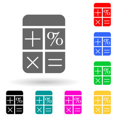 Poster - calculator multi color style icon. Simple glyph, flat vector of finance icons for ui and ux, website or mobile application