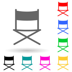 Poster - folding chair multi color style icon. Simple glyph, flat vector of furniture icons for ui and ux, website or mobile application