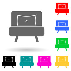 Poster - armchair multi color style icon. Simple glyph, flat vector of furniture icons for ui and ux, website or mobile application