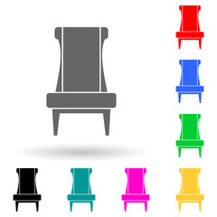 Poster - armchair multi color style icon. Simple glyph, flat vector of furniture icons for ui and ux, website or mobile application