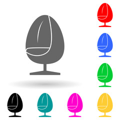 Poster - armchair multi color style icon. Simple glyph, flat vector of furniture icons for ui and ux, website or mobile application