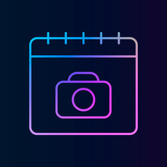 Poster - Calendar, camera nolan style icon. Simple thin line, outline vector of calendar for ui and ux, website or mobile application