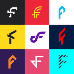 Aufkleber - Set of Letter F Logo designs. Company vector icon signs.