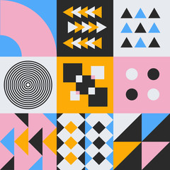 Aufkleber - Geometric minimal pattern. Abstract vector geometrical background.