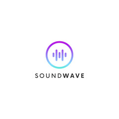 Aufkleber - Simple sound dj logo sign. Audio wave icon.