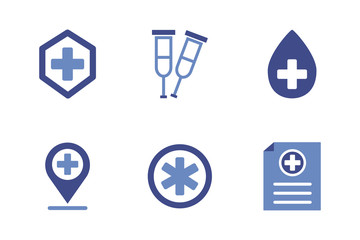 Poster - bundle of medical set icons