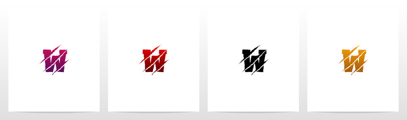claw marks on letter logo design w