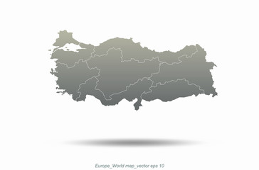 Wall Mural - turkey map. europe map. europe countries map. graphic vector of eu map.. 