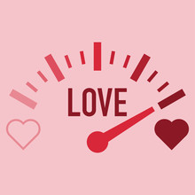 Love Meter Gauge Scale Valentine Day Vector