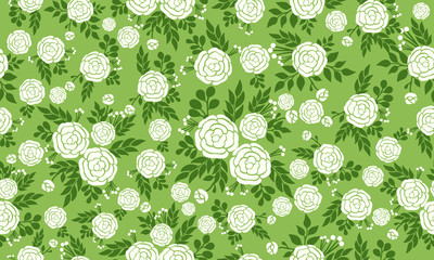 Wall Mural - Unique spring floral pattern Background, with seamless leaf and floral design.
