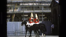 ENGLAND-1969: Household Cavalry Mounted Regiment Of The Royal Family Around Some Palace Like Structure