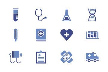 Canvas Print - bundle of medical set icons