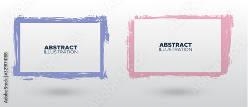 Fotomural Set of grunge vector frames. Grunge background.