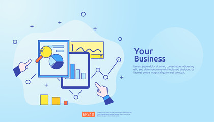 Poster - digital graph data for SEO analytics and strategic. statistics information, financial audit report document, marketing research for business management concept. vector illustration for infographic
