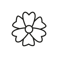 Canvas Print - Simple flower line icon.