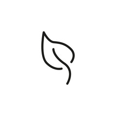 Sticker - Simple leaf line icon.