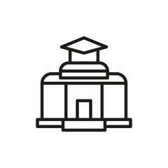 Canvas Print - Simple school building line icon.