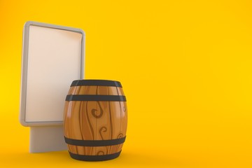 Wall Mural - Wine cask with blank billboard