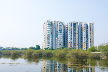 lake or water dump side residential building 