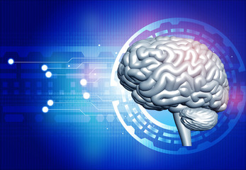Poster - Artificial brain intelligence cocnept. 3d illustration.