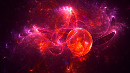 Fractal 3D rendering abstract and shiny background