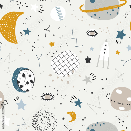 wzor-elementy-dziecinne-miejsca-cute-ilustracji-wektorowych-bezszwowy-wzor-z-kreskowki-przestrzenia-planetami-i-gwiazdami-kosmos-zbiory