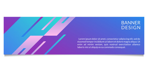 Wall Mural - banner design template with abstract geometric shapes. horizontal banner for web, website, header or