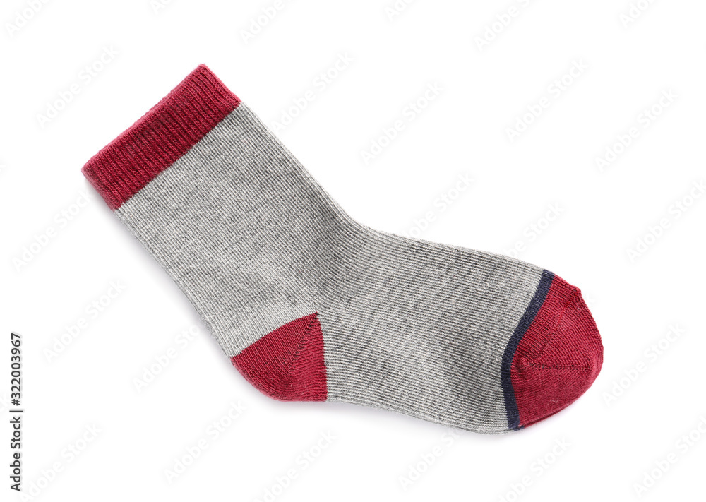 Cotton sock on white background