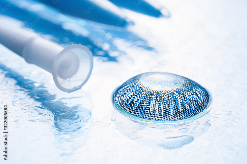 Contact lens on light background