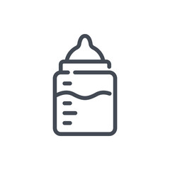 Poster - Baby bottle line icon. Milk bottle for baby vector outline sign.